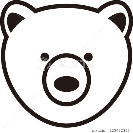 クマ(白黒) クマ(白黒) 125422395