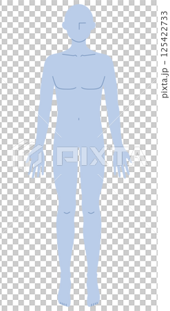 一位面朝前方的男子的簡單裸體插圖 125422733