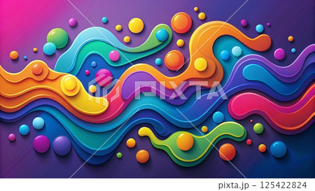 Liquid Fluid Uneven Shapes Splashes Colorful texture seamless vector  125422824