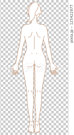 Simple nude illustration of a woman from behind 125422977