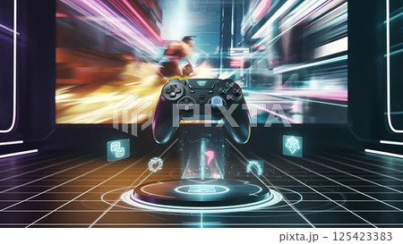 robot with virtual screen 125423383