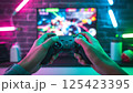 gaming game against lecturer playing game 125423395