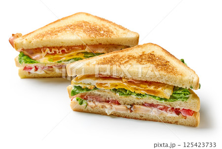 club sandwich on white background club sandwich on white background 125423733