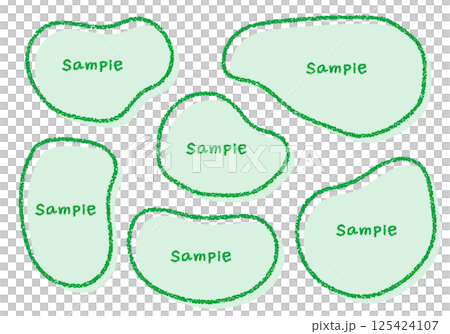 手描きのクレヨン素材　ラフな形のフレームセット 125424107