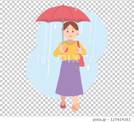 走與傘的婦女 125424161