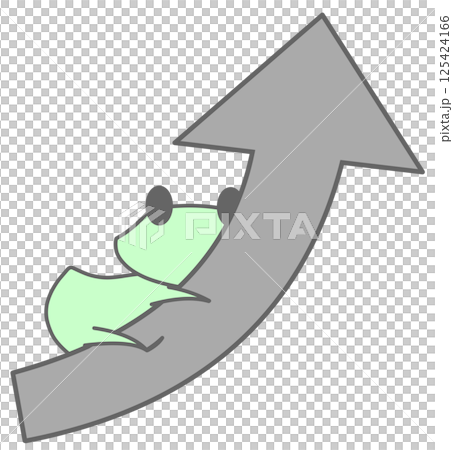 Right-sloping arrow and frog (gray) 125424166
