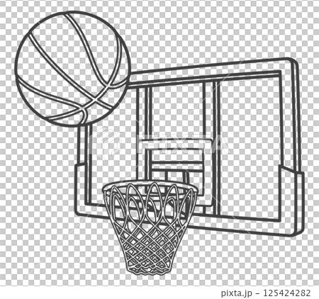 Basketball and basketball goal (transparent board) 125424282
