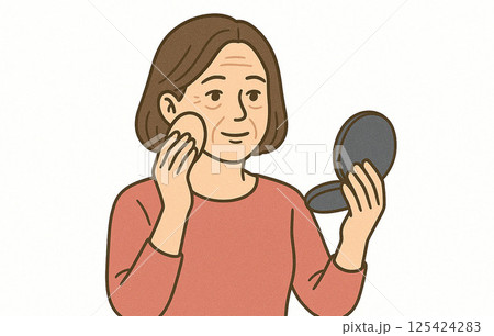 メイクをする女性 125424283