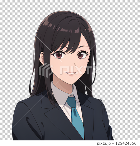 A woman with a smile wearing a suit 125424356
