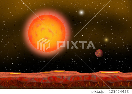 宇宙・宇宙空間 - 惑星・恒星・クレーター・灼熱 125424438