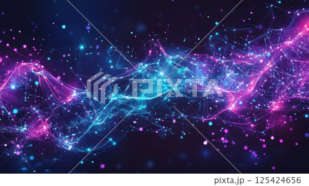 高精細AIグリッドネットワーク背景（ai生成画像） 125424656
