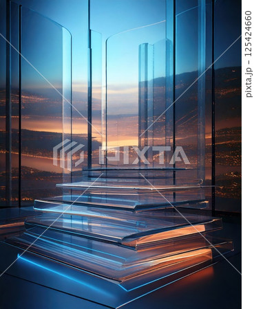 高精細AIグリッドネットワーク背景（ai生成画像） 125424660