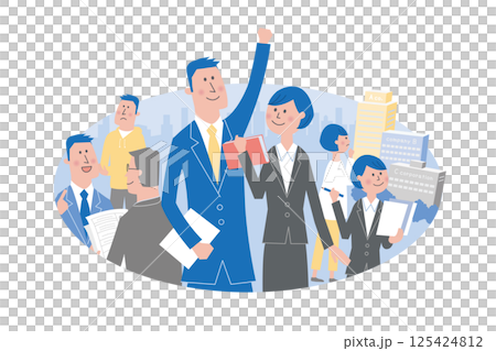 努力找工作的男女插畫 125424812