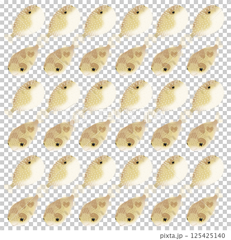 可愛的豪豬魚圖案插圖 125425140