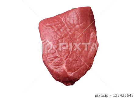 Raw beef tenderloin ribeye steak with salt and spices 125425645