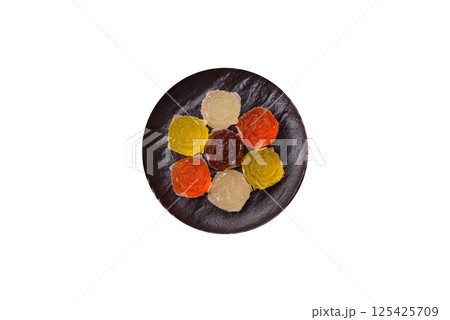 Jelly candies or homemade marmalade with different flavors 125425709