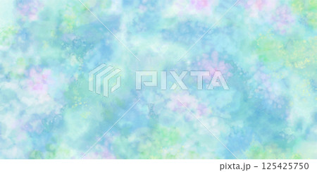 睡蓮が浮かぶ池のような抽象画背景	 125425750