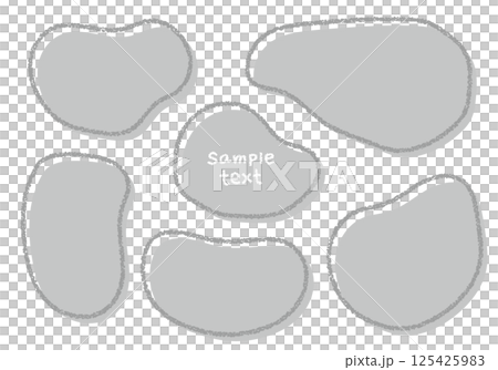 Hand-drawn crayon frame set with rough shapes 125425983