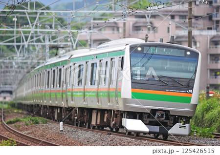 東海道本線　真鶴　JR東日本　E233系3000番台　E53編成（国府津） 125426515