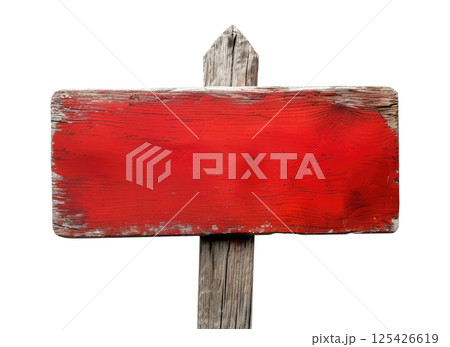 Red Wood Sign Post 125426619