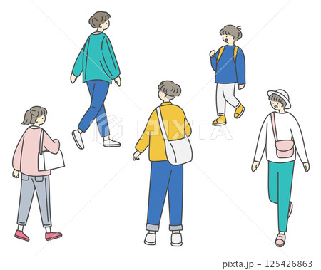 カジュアルな若者たちのセット 125426863