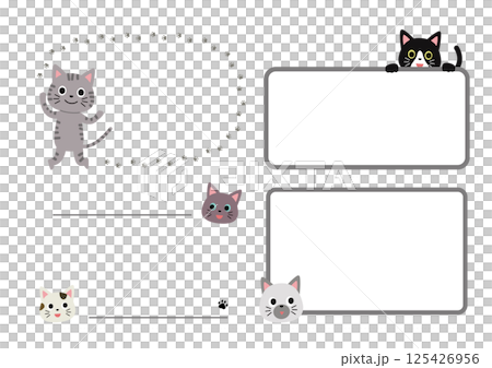 ねこのいろんなフレームのセット 125426956