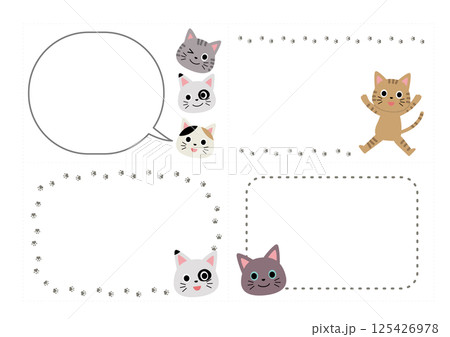 ねこのいろんなフレームのセット 125426978