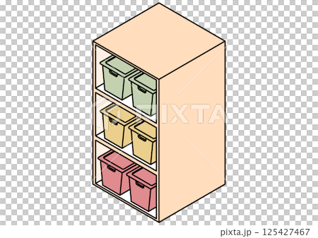 彩盒收納架等軸測圖 125427467
