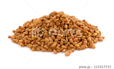 Fenugreek Seeds, Methi Dana Macro Shot on a White 125427533