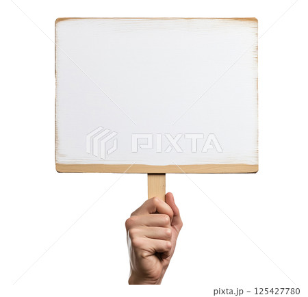 Hand with Protest Banner 125427780