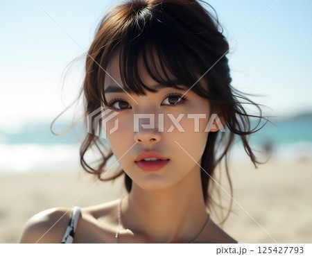 海にいる女性 125427793