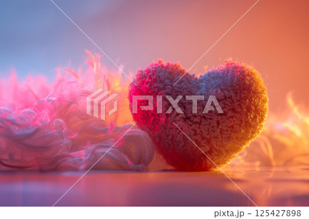 Warm Cozy Heart Shape Symbolizing Love and Comfort in Soft Fluffy Light Warm Cozy Heart Shape Symbolizing Love and Comfort in Soft Fluffy Light 125427898