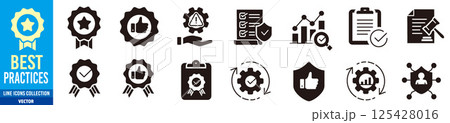 Best practices icon set. 125428016
