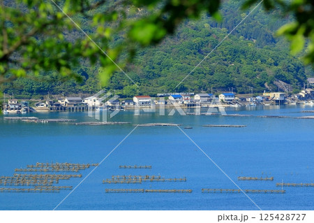 観光列車が海沿いを走る 穏やかな瀬戸内風景 125428727