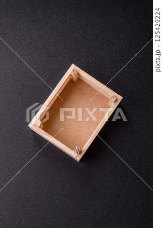 Empty wooden box for fruits or vegetables 125429224
