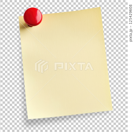 Paper Note with Push Pin 125429608