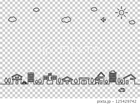 Simple cityscape illustration set 125429742