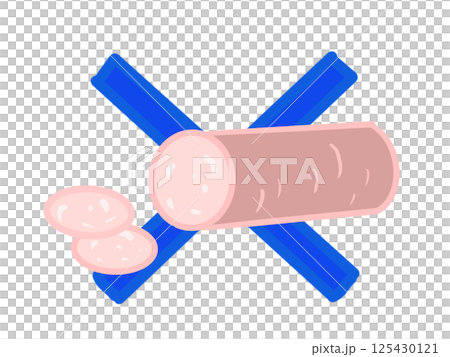 Muslim prohibited meat and cross symbol 125430121