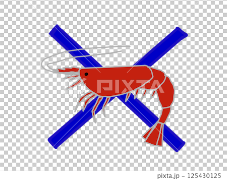 蝦子和十字架的符號表示安息日禁止食用的食物 125430125