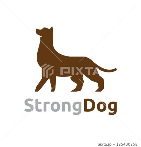 Strong Dog Pet Animal Character Silhouette Logo Template Strong Dog Pet Animal Character Silhouette Logo Template 125430258