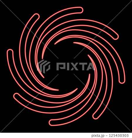 Neon gold spiral Sacred geometry symbol red color vector illustration image flat style Neon gold spiral Sacred geometry symbol red color vector illustration image flat style 125430303