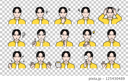 大學生各種臉部表情變化集 125430489