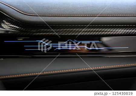 Car door with door handle and window control and adjustment button Car door with door handle and window control and adjustment button 125430819