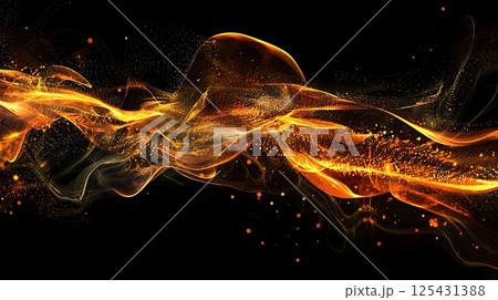 A long, curving line of fire with a lot of sparks A long, curving line of fire with a lot of sparks 125431388