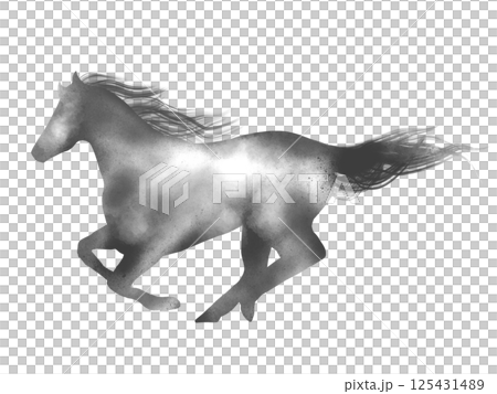 Beautiful horse ink painting material Beautiful horse ink painting material 125431489