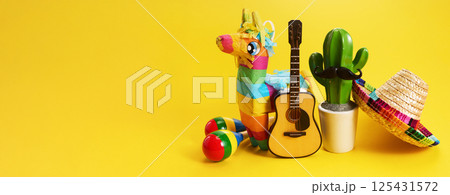 Cinco de mayo carnival concept. Fiesta Ensemble 125431572