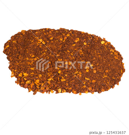Chili powder pile isolated on white background Chili powder pile isolated on white background 125431637