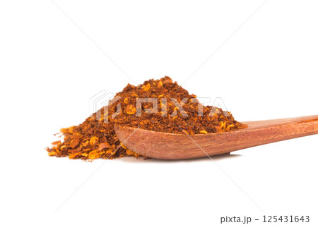 Chili powder pile isolated on white background Chili powder pile isolated on white background 125431643