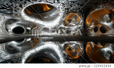 A large room with many small holes in the ceiling 125431834