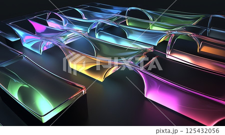 A colorful image of a building made of glass 125432056